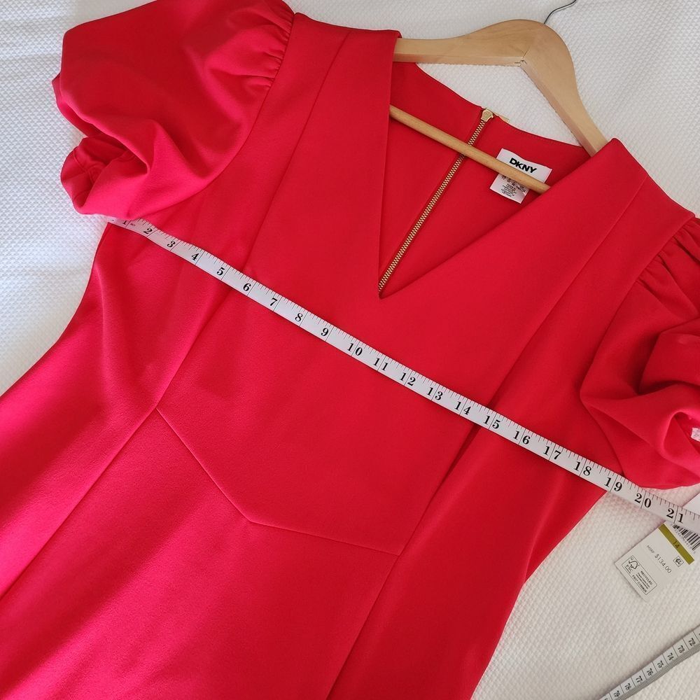 DKNY Women's Vibrant Red Midi Dress - Picture 8 of 16